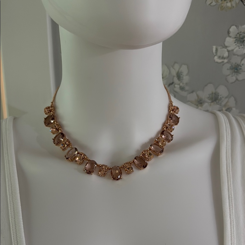 Carolee Gold Necklace with Brown Stones